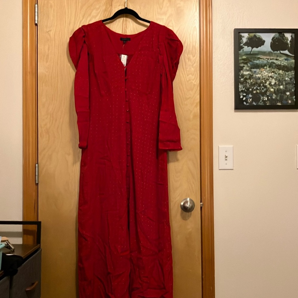 J. Crew Drapey puff-sleeve dress (NWT)